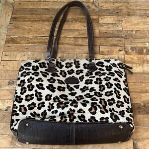 Terrida Tangaroa Venezia Leather Women's Tote Handbag Animal Dyed Fur Italy